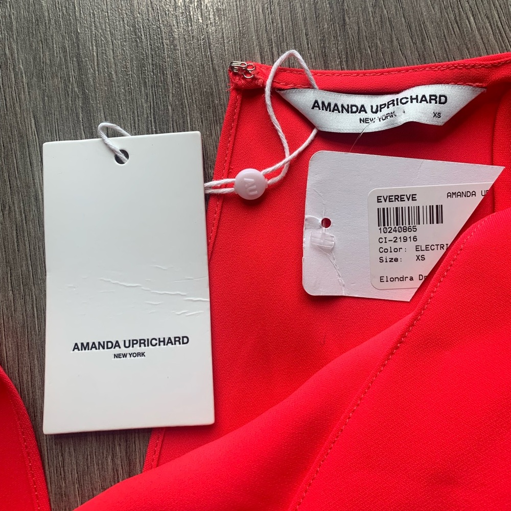 AMANDA UPRICHARD Elondra Midi Dress in Electric Rouge Sleeveless‎ Halter Sz XS - Picture 9 of 11
